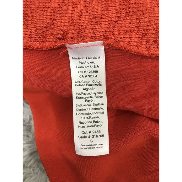 Left‎ Of Center Anthropologie Orange Asymmetrical Thermal Long Sleeve Top S - Picture 5 of 8